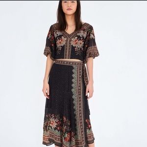 Farm Rio Black Magic: Top and Wrap Skirt